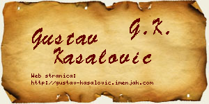 Gustav Kasalović vizit kartica